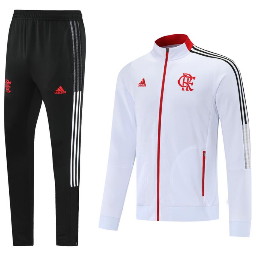 2021/22 Flamengo White Training Kits Jacket with Pants